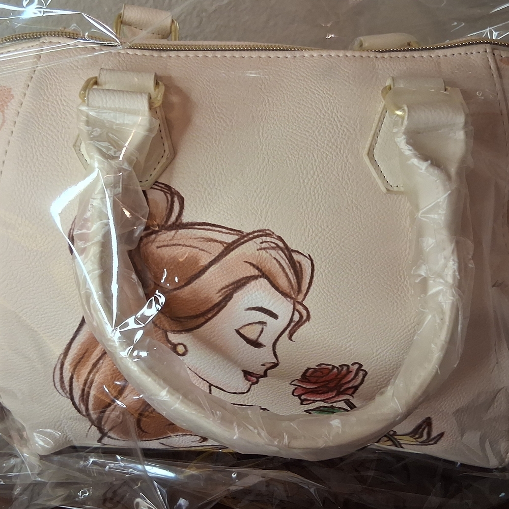 Loungefly Cream Shoulder Bag with Disney Belle Design